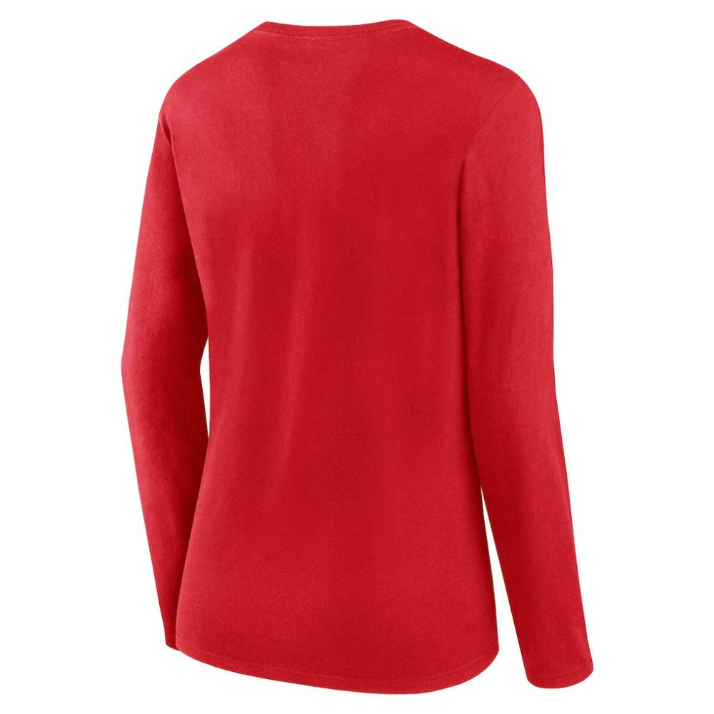 Washington Nationals Fanatics Women's Run The Bases Long Sleeve T-Shirt & Cuffed Knit Hat with Pom Combo Set Discount