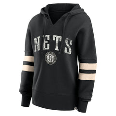 Fanatics Brooklyn Nets Women's Bold Move Dolman V-Neck High Hip Hoodie Black