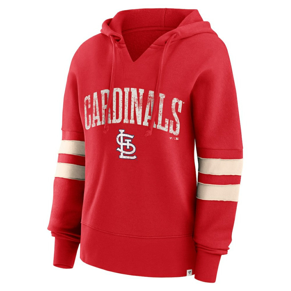 St. Louis Cardinals Fanatics Women's Bold Move Notch Neck High Hip Hoodie Outlet