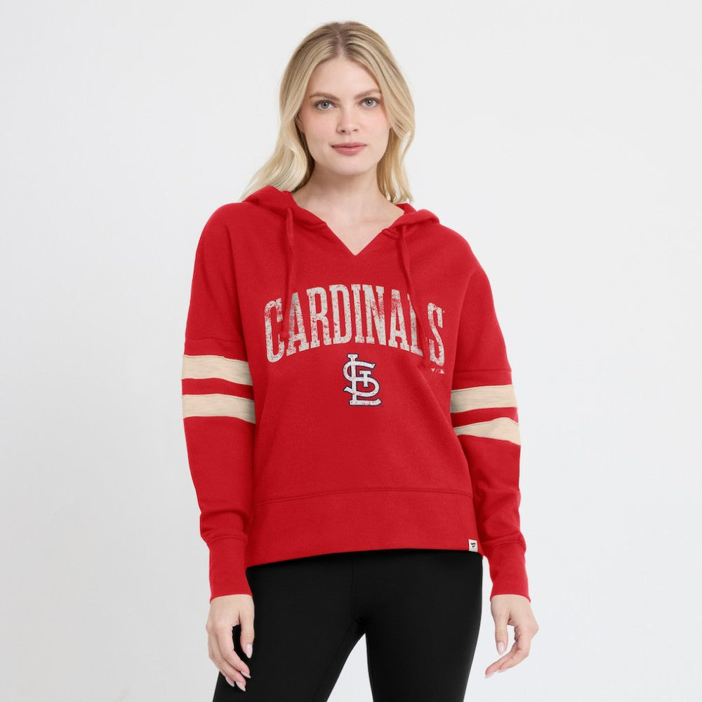 St. Louis Cardinals Fanatics Women's Bold Move Notch Neck High Hip Hoodie Outlet