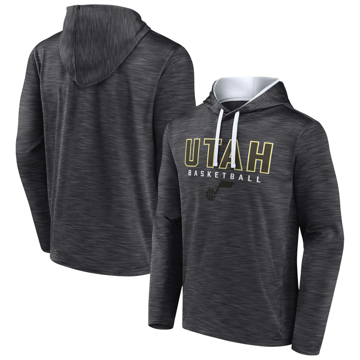 Fanatics Utah Jazz Fast Break Pullover Hoodie Heather Charcoal