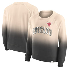 Fanatics Chicago Bulls Women's Lounge Arch Raglan Pullover Sweatshirt Tan/Black
