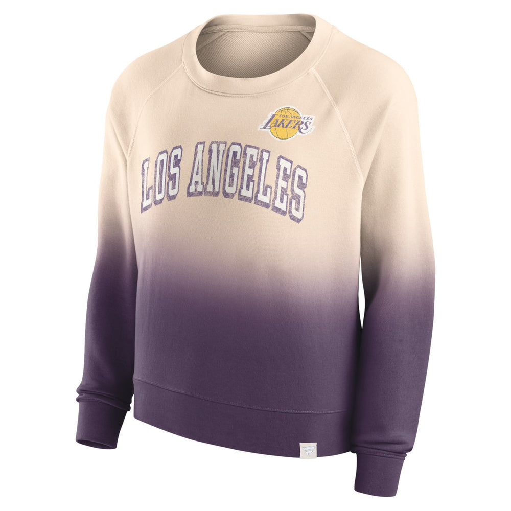 Fanatics Los Angeles Lakers Women's Lounge Arch Raglan Pullover Sweatshirt Tan/Purple