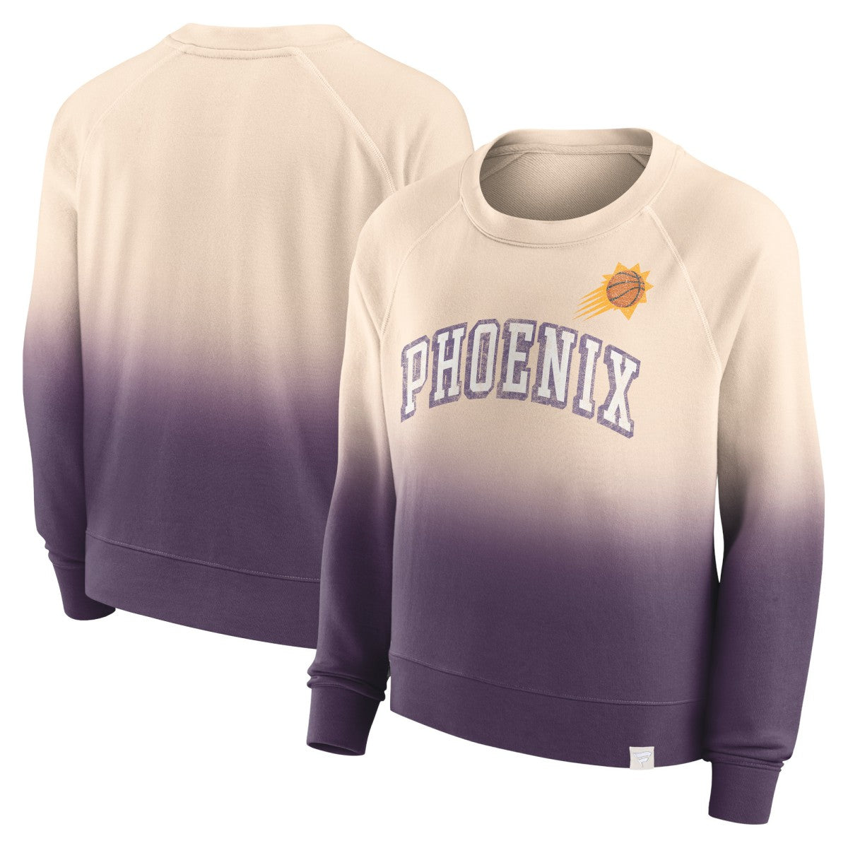 Fanatics Phoenix Suns Women's Lounge Arch Raglan Pullover Sweatshirt Tan/Purple