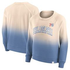 Fanatics Philadelphia 76ers Women's Lounge Arch Raglan Pullover Sweatshirt Tan/Royal