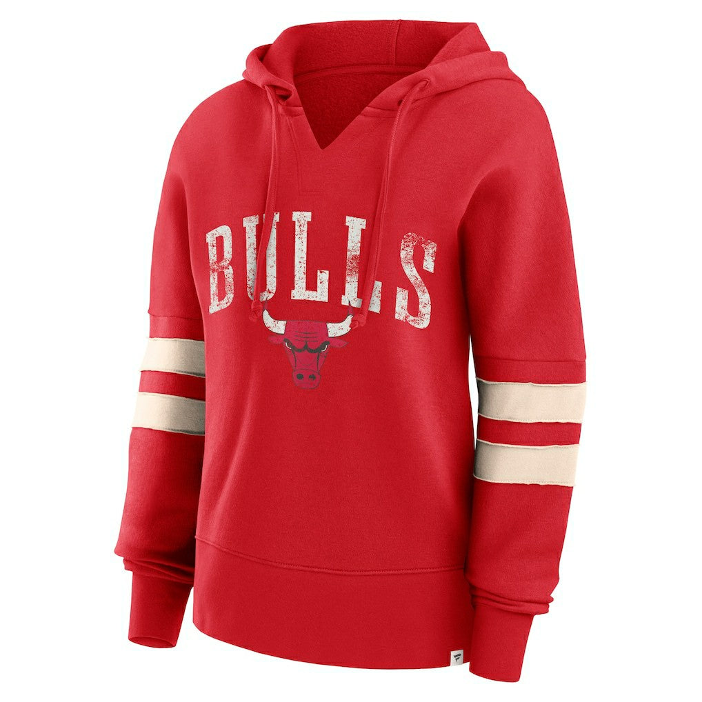 Fanatics Chicago Bulls Women's Bold Move Dolman V-Neck High Hip Hoodie Red
