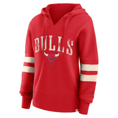 Fanatics Chicago Bulls Women's Bold Move Dolman V-Neck High Hip Hoodie Red