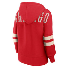 Fanatics Chicago Bulls Women's Bold Move Dolman V-Neck High Hip Hoodie Red