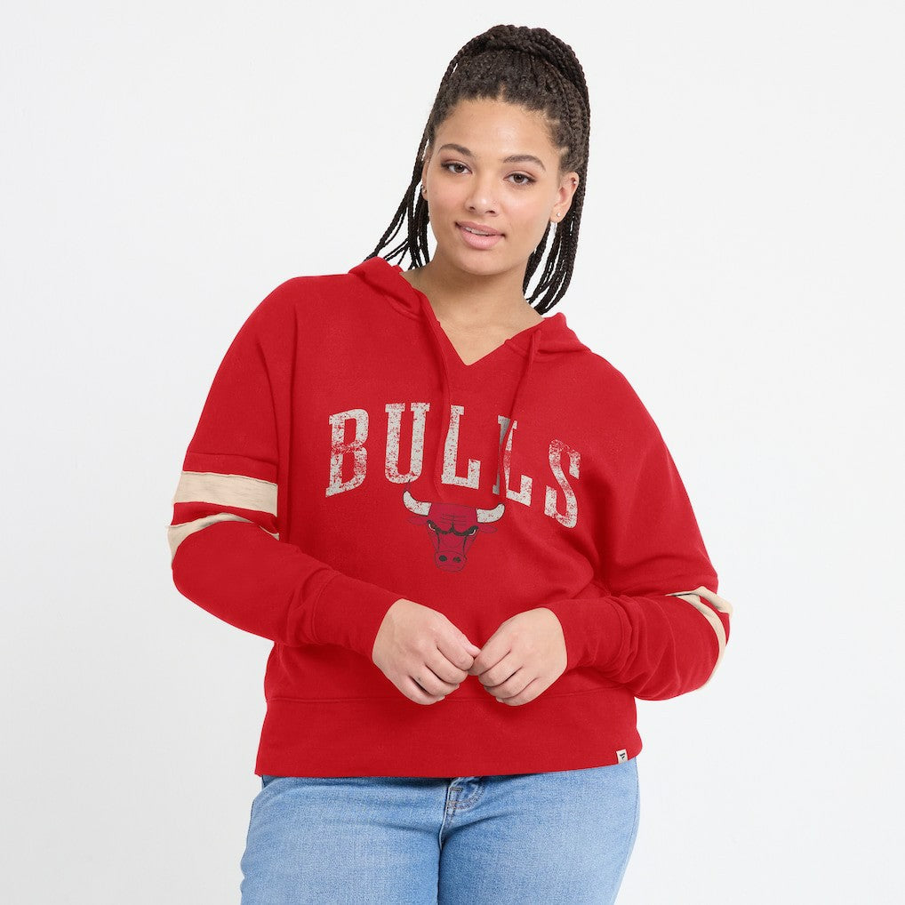 Fanatics Chicago Bulls Women's Bold Move Dolman V-Neck High Hip Hoodie Red