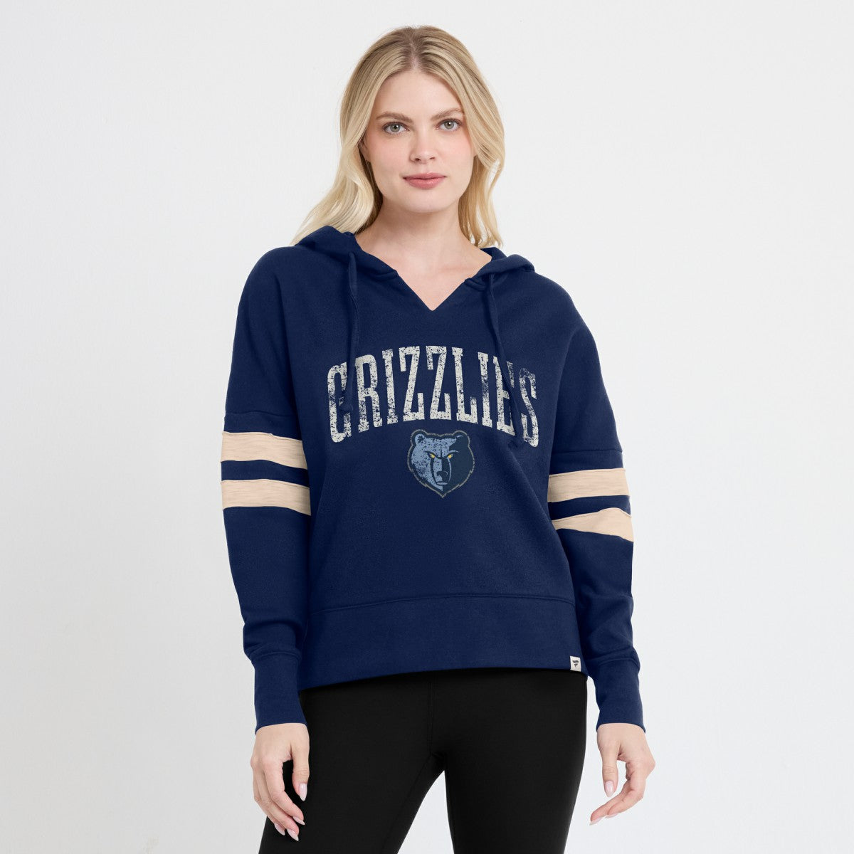 Fanatics Memphis Grizzlies Women's Bold Move Dolman V-Neck High Hip Hoodie Navy