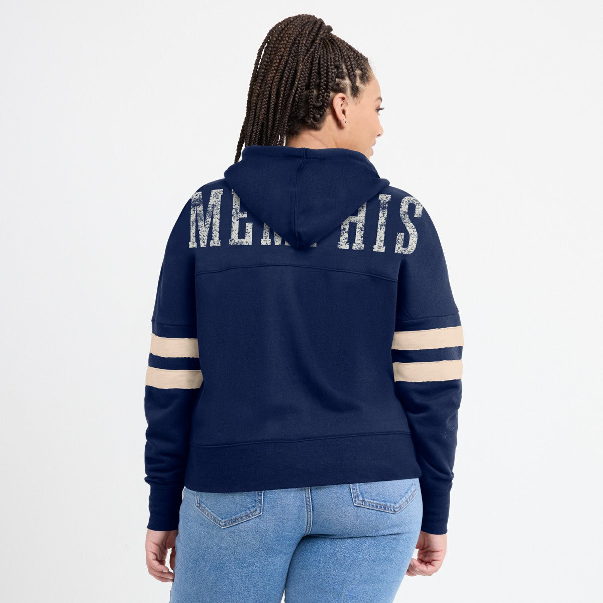 Fanatics Memphis Grizzlies Women's Bold Move Dolman V-Neck High Hip Hoodie Navy