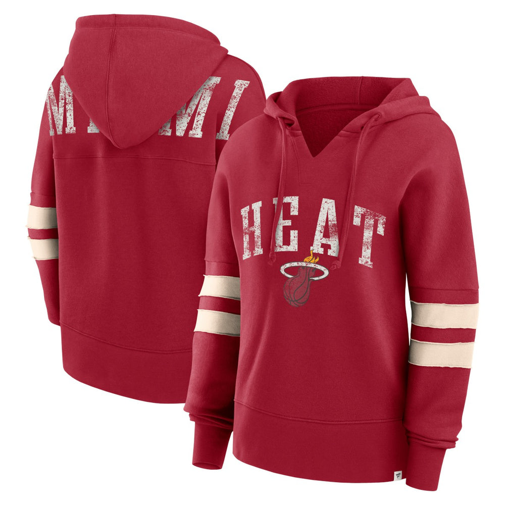 Fanatics Miami Heat Women's Bold Move Dolman V-Neck High Hip Hoodie Red