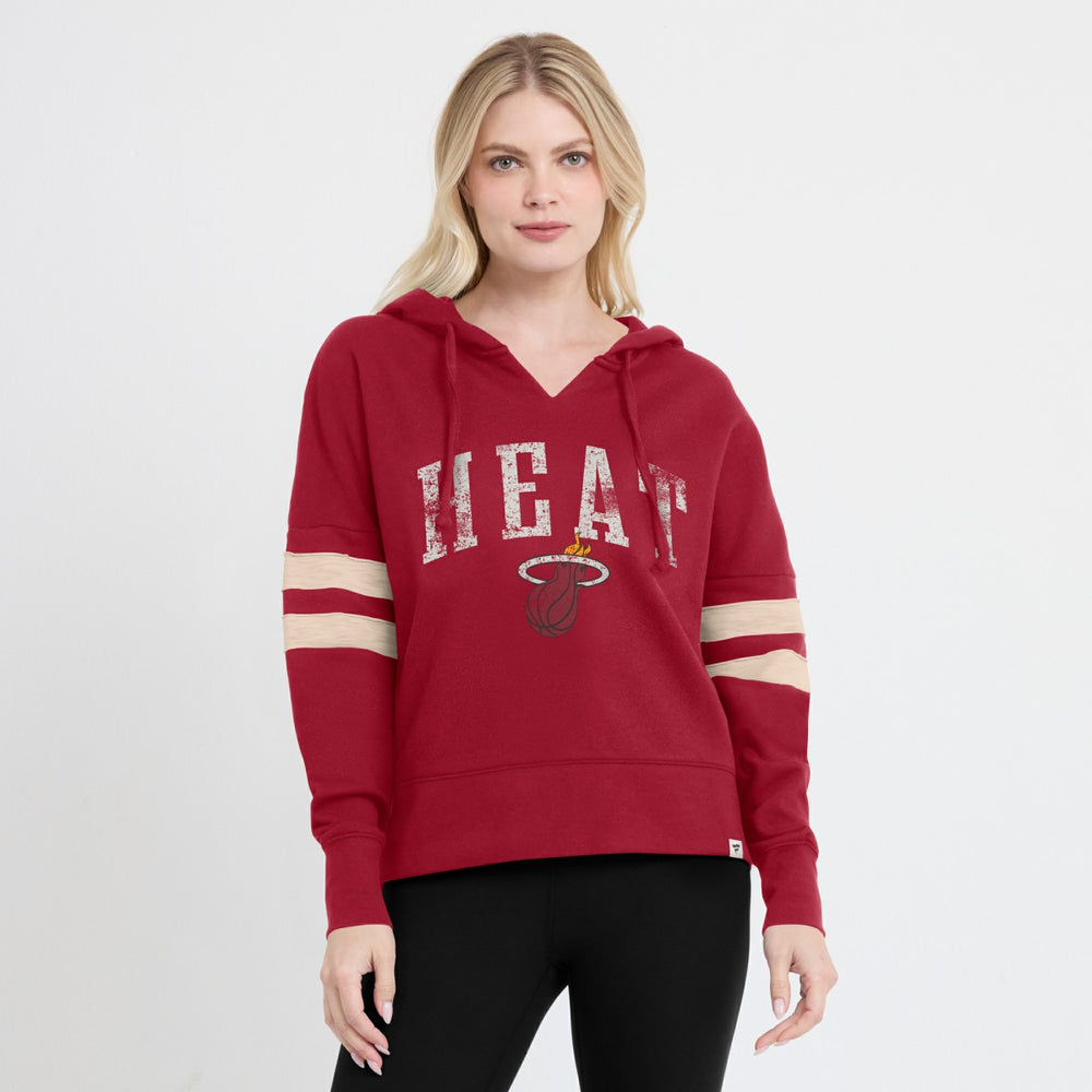 Fanatics Miami Heat Women's Bold Move Dolman V-Neck High Hip Hoodie Red
