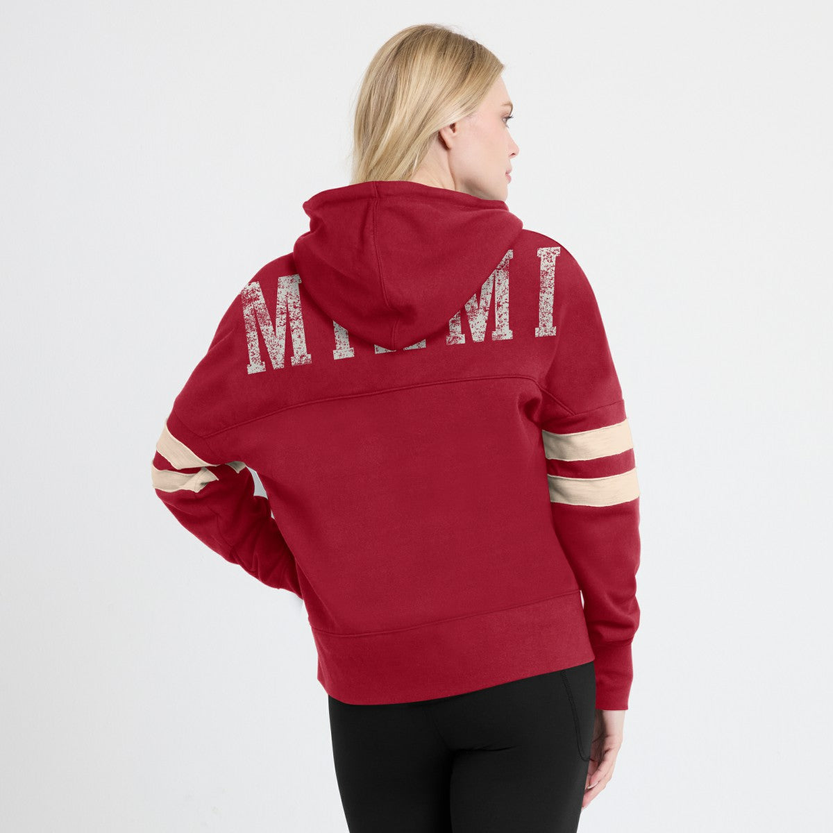 Fanatics Miami Heat Women's Bold Move Dolman V-Neck High Hip Hoodie Red