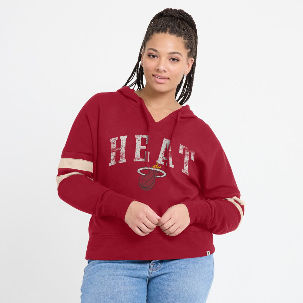 Fanatics Miami Heat Women's Bold Move Dolman V-Neck High Hip Hoodie Red