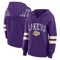 Fanatics Los Angeles Lakers Women's Bold Move Dolman V-Neck High Hip Hoodie Purple