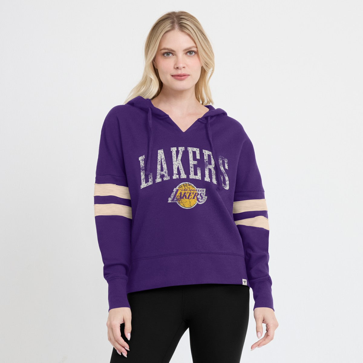 Fanatics Los Angeles Lakers Women's Bold Move Dolman V-Neck High Hip Hoodie Purple