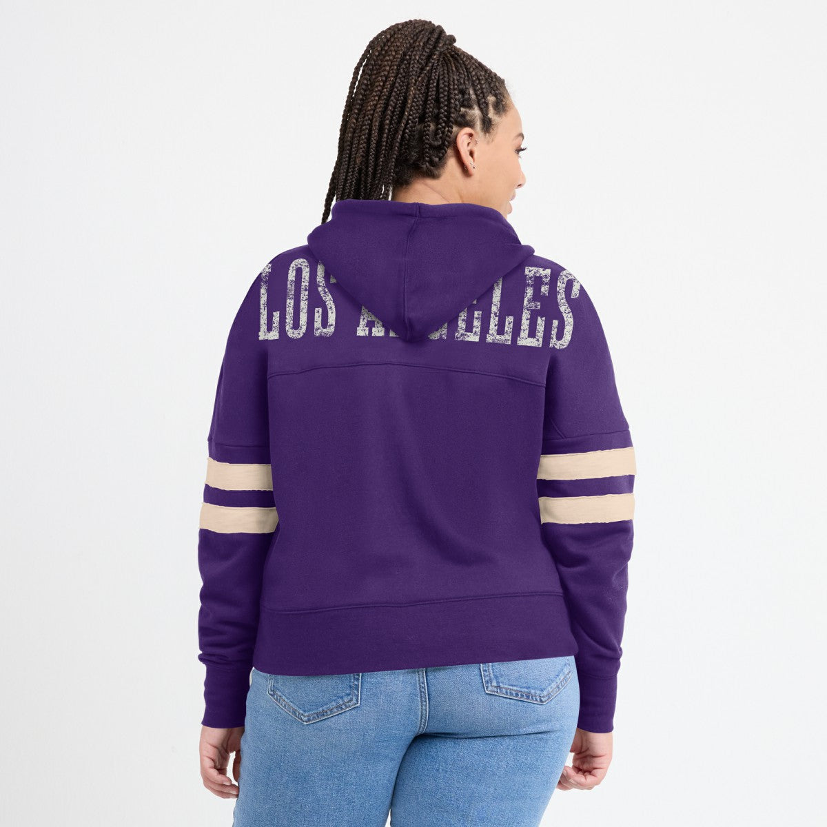 Fanatics Los Angeles Lakers Women's Bold Move Dolman V-Neck High Hip Hoodie Purple