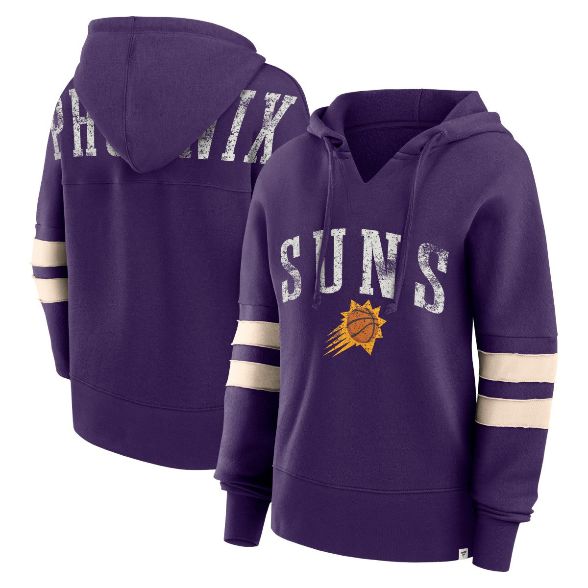 Fanatics Phoenix Suns Women's Bold Move Dolman V-Neck High Hip Hoodie Purple