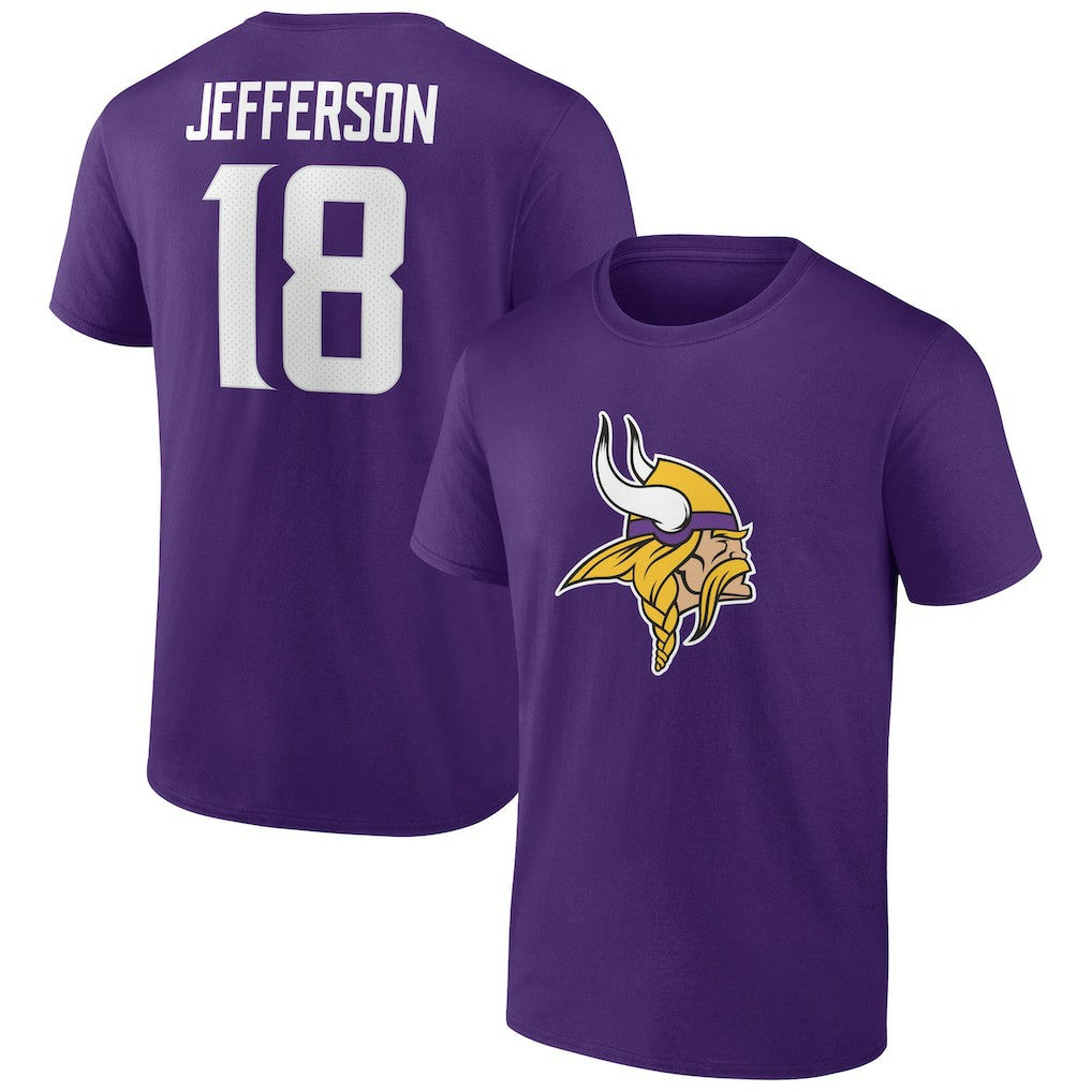 Justin Jefferson Minnesota Vikings Icon Player Name & Number T-Shirt - Purple - NFL