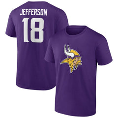 Justin Jefferson Minnesota Vikings Icon Player Name & Number T-Shirt - Purple - NFL