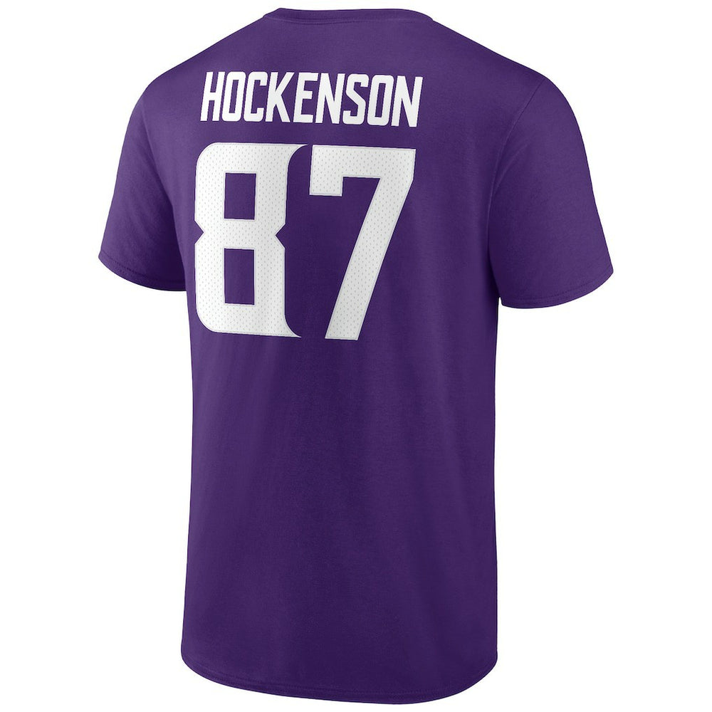 T.J. Hockenson Minnesota Vikings Icon Player Name & Number T-Shirt - Purple - NFL