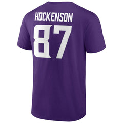 T.J. Hockenson Minnesota Vikings Icon Player Name & Number T-Shirt - Purple - NFL