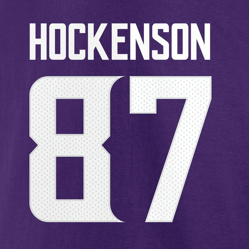 T.J. Hockenson Minnesota Vikings Icon Player Name & Number T-Shirt - Purple - NFL