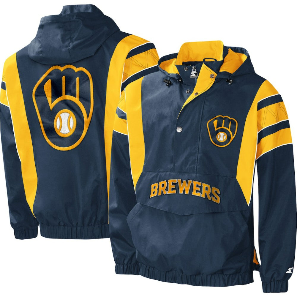 Milwaukee Brewers Starter Impact Hoodie Half-Zip Jacket Sale