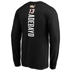 Bam Adebayo Miami Heat Playmaker Team Name & Number Long Sleeve T-Shirt Black