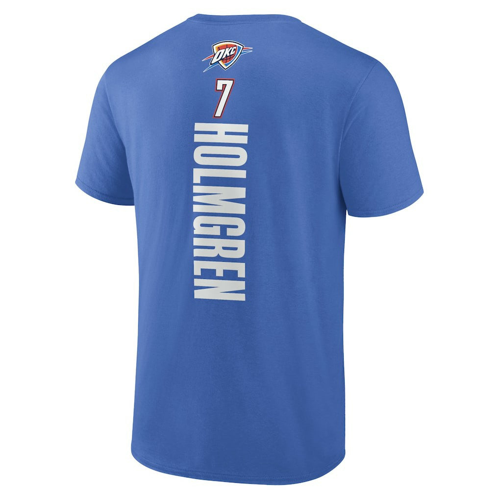 Chet Holmgren Oklahoma City Thunder Playmaker Team Name & Number T-Shirt Blue