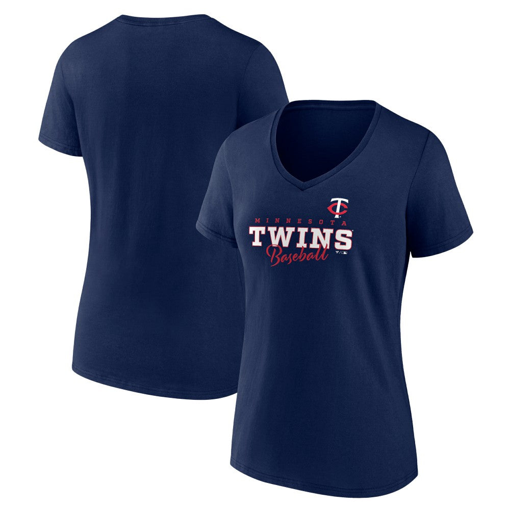 Minnesota Twins Women's Back In Business V-Neck T-Shirt Sale