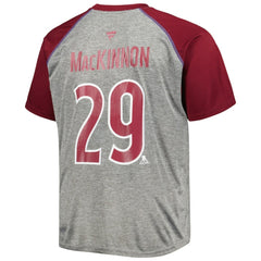 Nathan MacKinnon Colorado Avalanche Fanatics Big & Tall Contrast Raglan Name & Number T-Shirt - Heather Gray/Burgundy | Fanatics sale