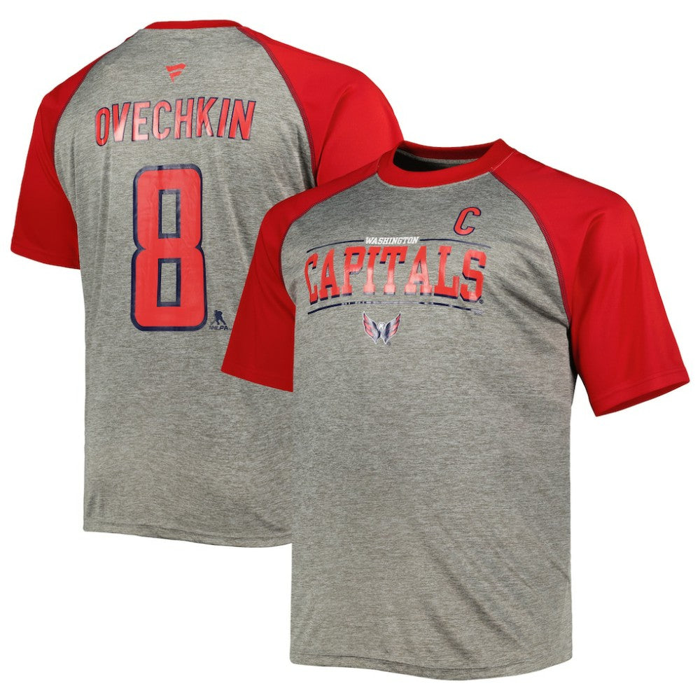 Alexander Ovechkin Washington Capitals Fanatics Big & Tall Captain Patch Contrast Raglan Name & Number T-Shirt - Heather Gray/Red | Fanatics near me