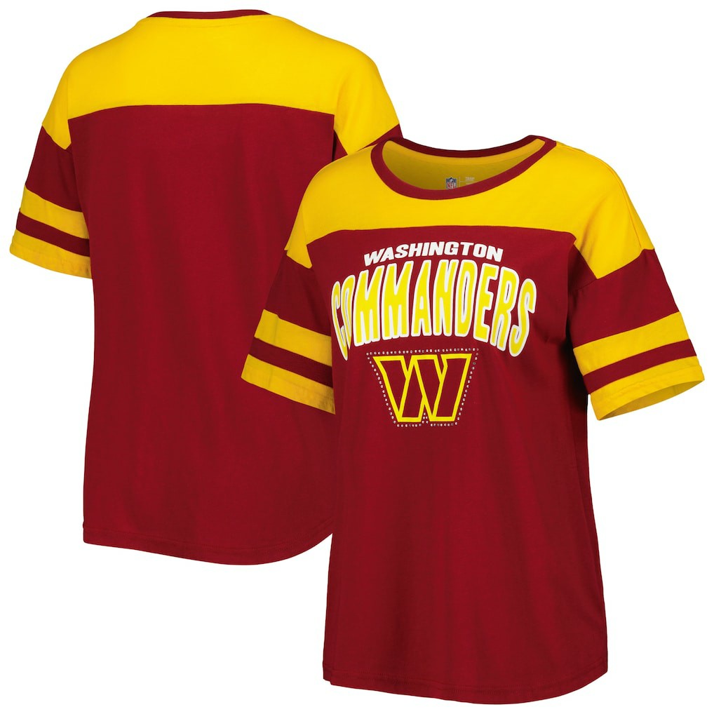 Washington Commanders G-III 4Her by Carl Banks Women's Play the Ball T-Shirt - Burgundy/Gold - NFL