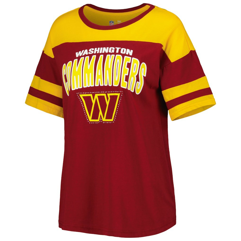 Washington Commanders G-III 4Her by Carl Banks Women's Play the Ball T-Shirt - Burgundy/Gold - NFL