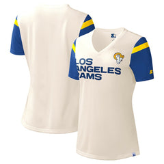 Los Angeles Rams Starter Women's Kick Start V-Neck T-Shirt - White - NFL