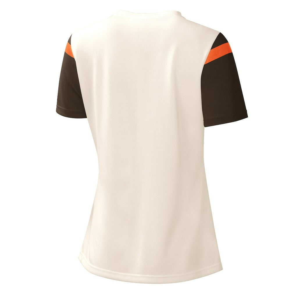 Cleveland Browns Starter Women's Kick Start V-Neck T-Shirt - Cream - NFL