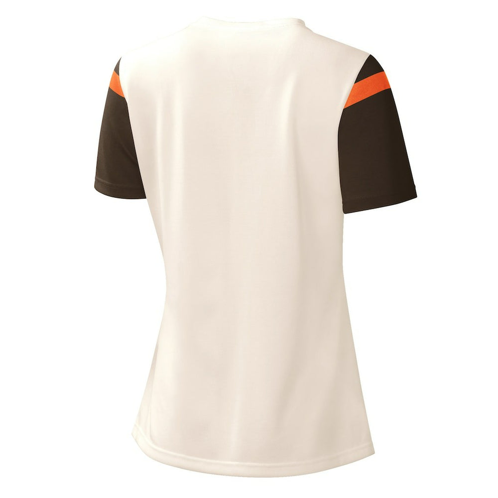 Cleveland Browns Starter Women's Kick Start V-Neck T-Shirt - Cream - NFL