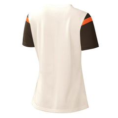 Cleveland Browns Starter Women's Kick Start V-Neck T-Shirt - Cream - NFL