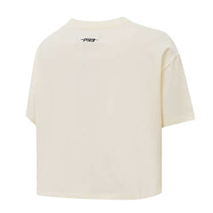 Brooklyn Nets Pro Standard Women's Retro Classic Cropped Boxy T-Shirt Cream