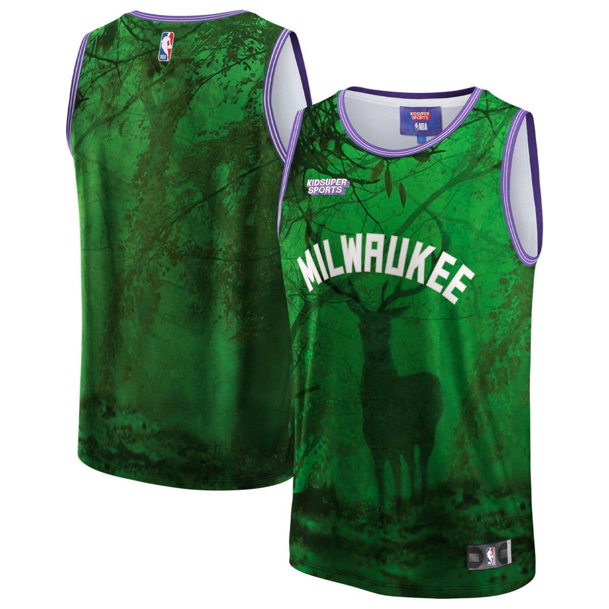 Fanatics Milwaukee Bucks NBA & KidSuper Studios Unisex Hometown Jersey Green