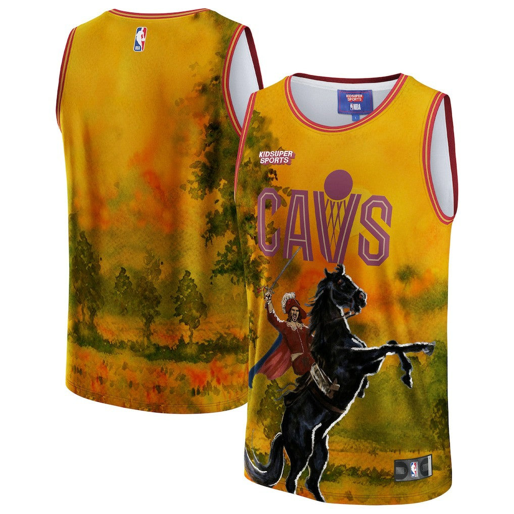 Fanatics Cleveland Cavaliers NBA & KidSuper Studios Unisex Hometown Jersey Gold