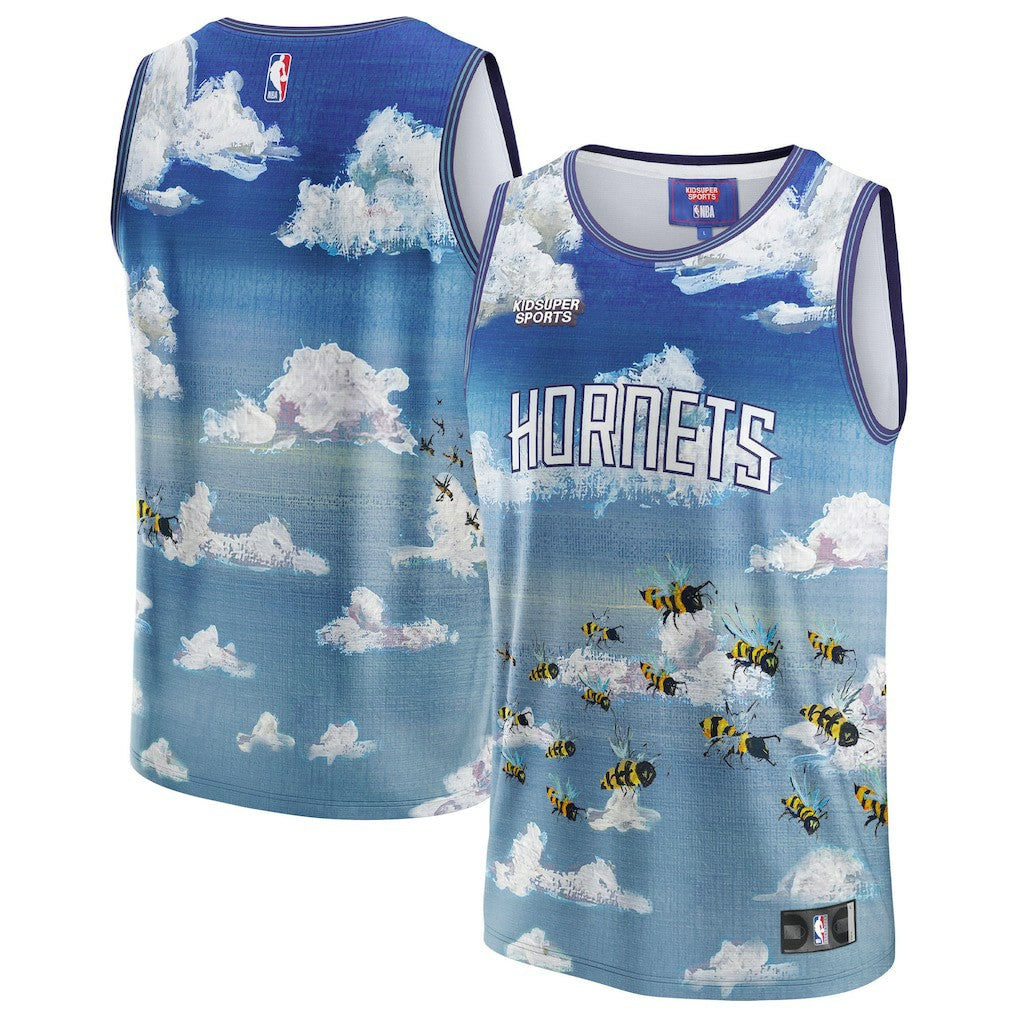 Fanatics Charlotte Hornets NBA & KidSuper Studios Unisex Hometown Jersey Blue