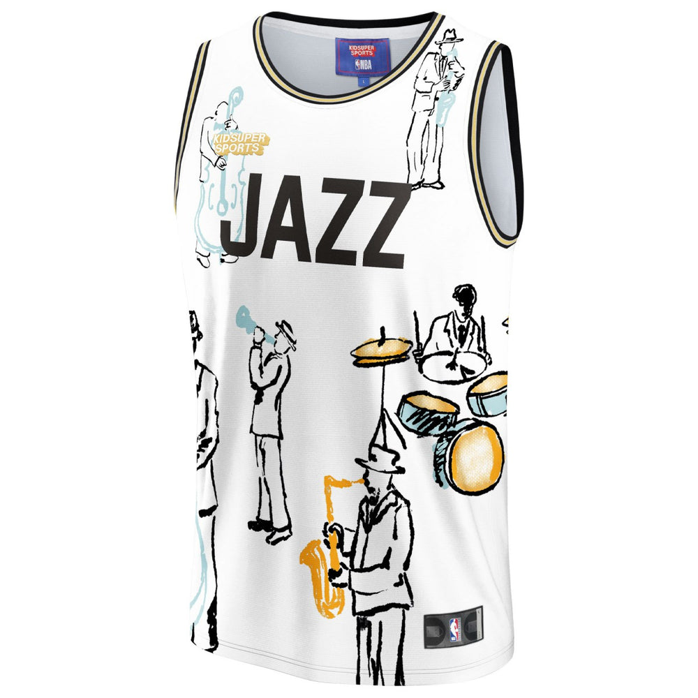 Fanatics Utah Jazz NBA & KidSuper Studios Unisex Hometown Jersey White