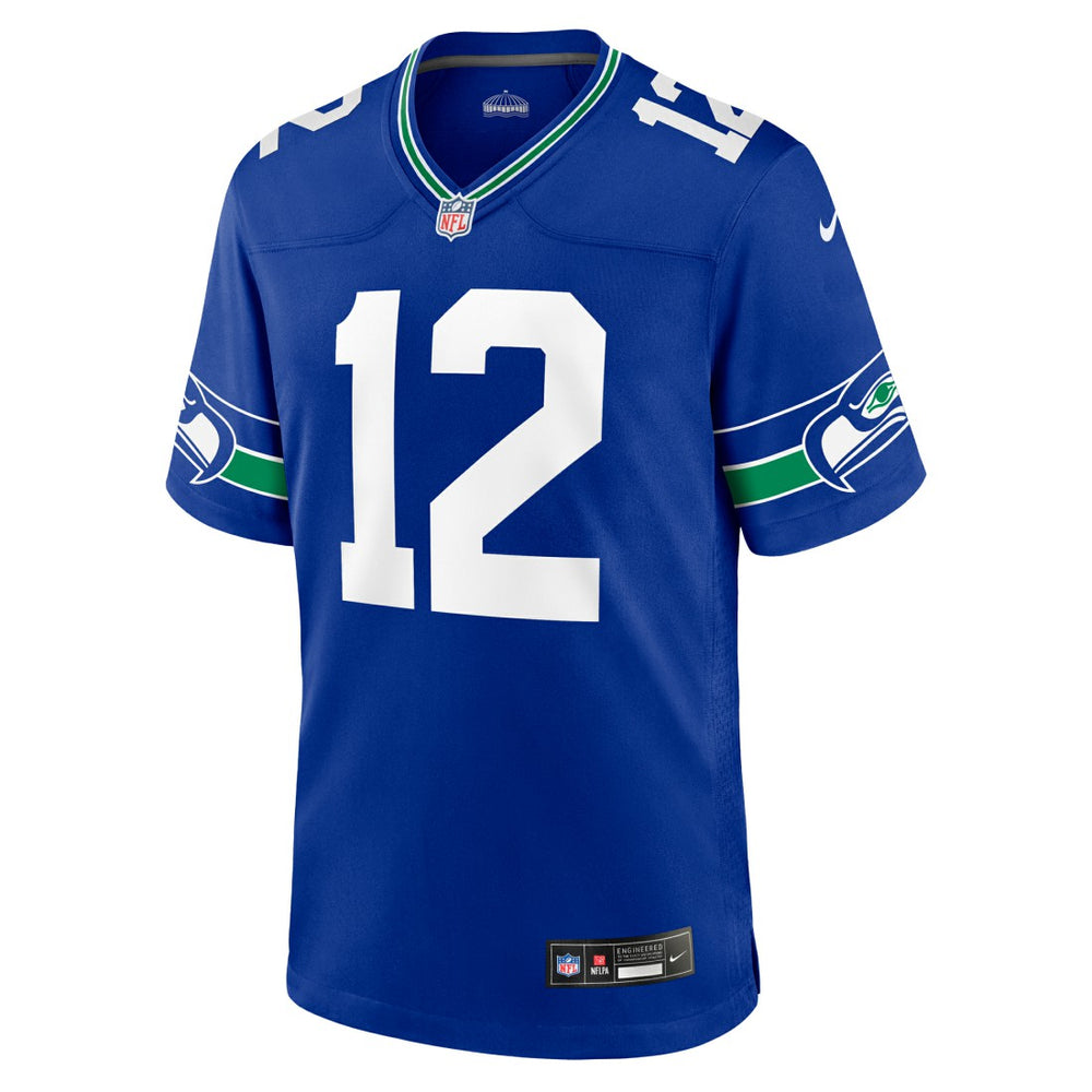 12s Seattle Seahawks Throwback Player Game Jersey - Royal - Nike