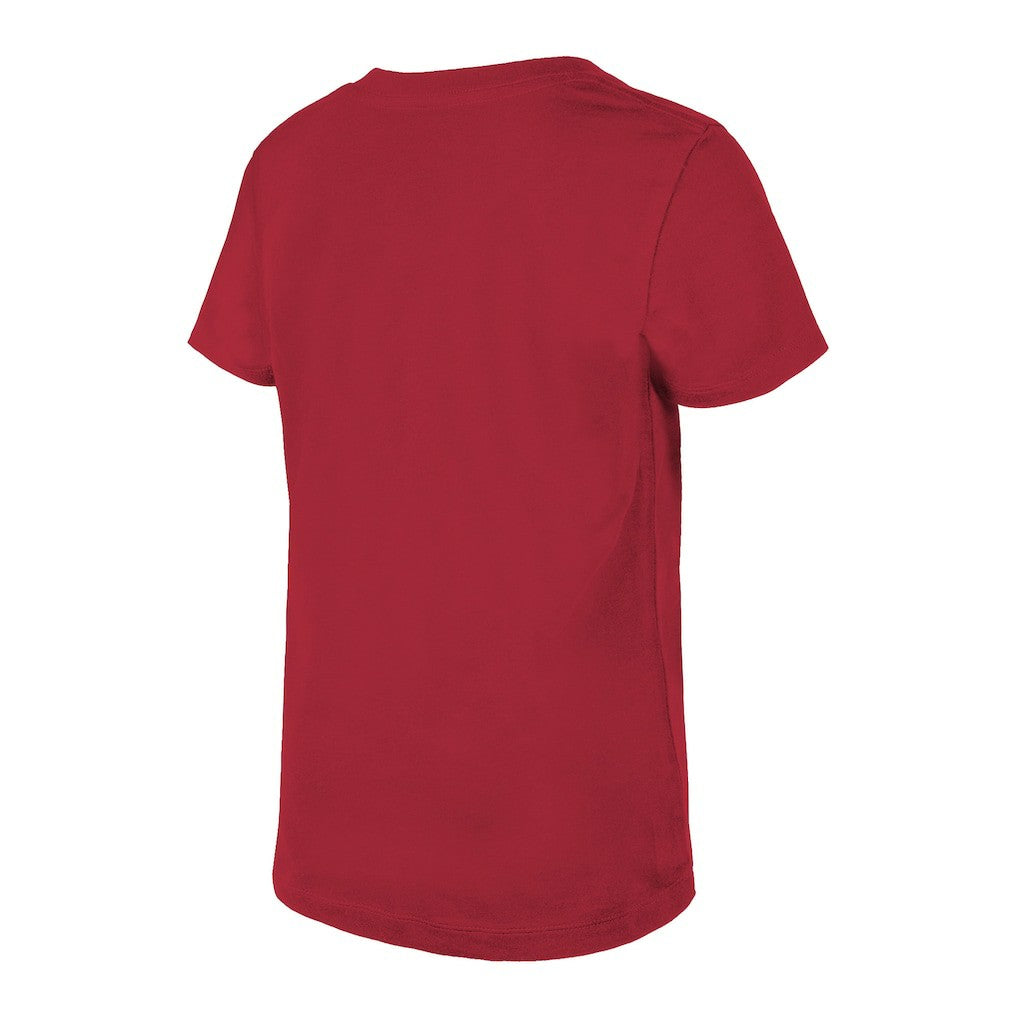 Arizona Cardinals New Era Girls Youth Reverse Sequin V-Neck T-Shirt - Cardinal - NFL
