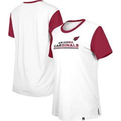 Arizona Cardinals New Era Women's Third Down Colorblock T-Shirt - White/Cardinal - NFL