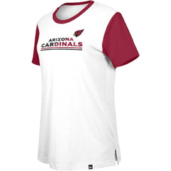 Arizona Cardinals New Era Women's Third Down Colorblock T-Shirt - White/Cardinal - NFL