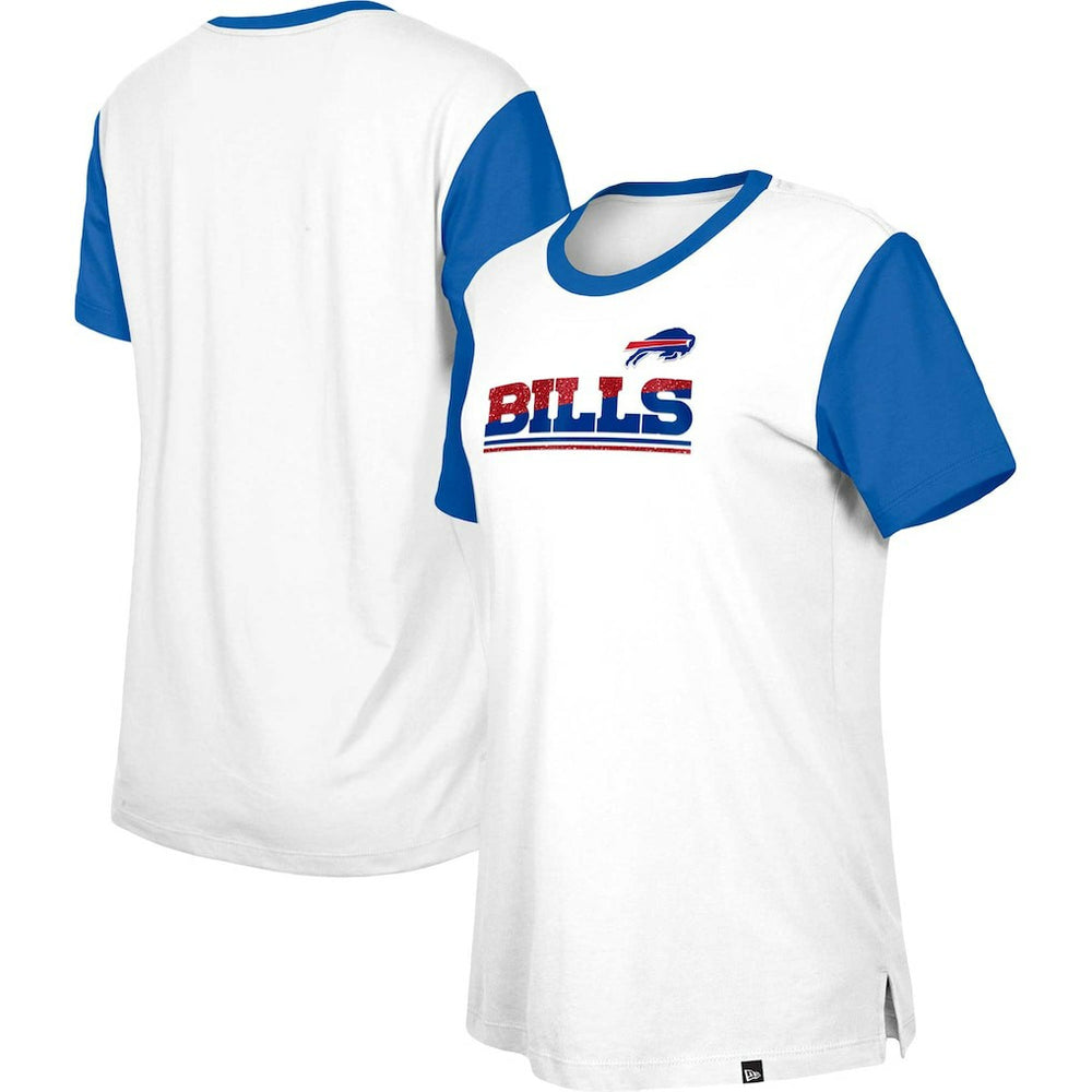 Buffalo Bills New Era Women's Third Down Colorblock T-Shirt - White/Royal - NFL